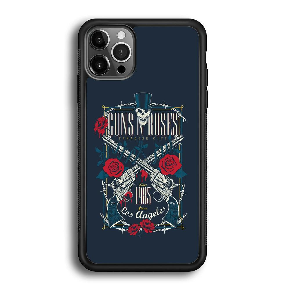 Gun's N Roses Paradise City iPhone 12 Pro Max Case-Rubber Black (2D Case)-Oxvistore