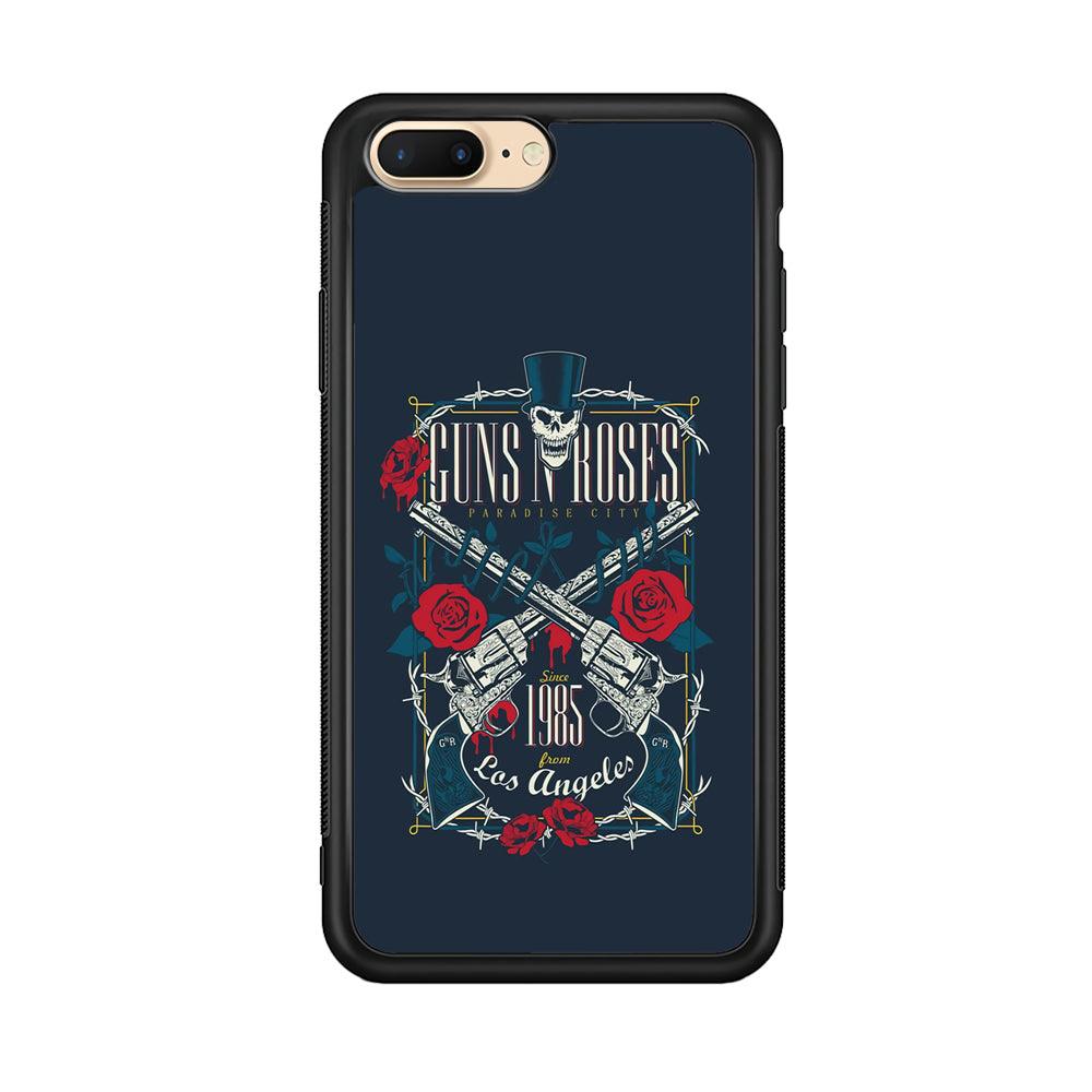 Gun's N Roses Paradise City iPhone 7 Plus Case-Rubber Black (2D Case)-Oxvistore