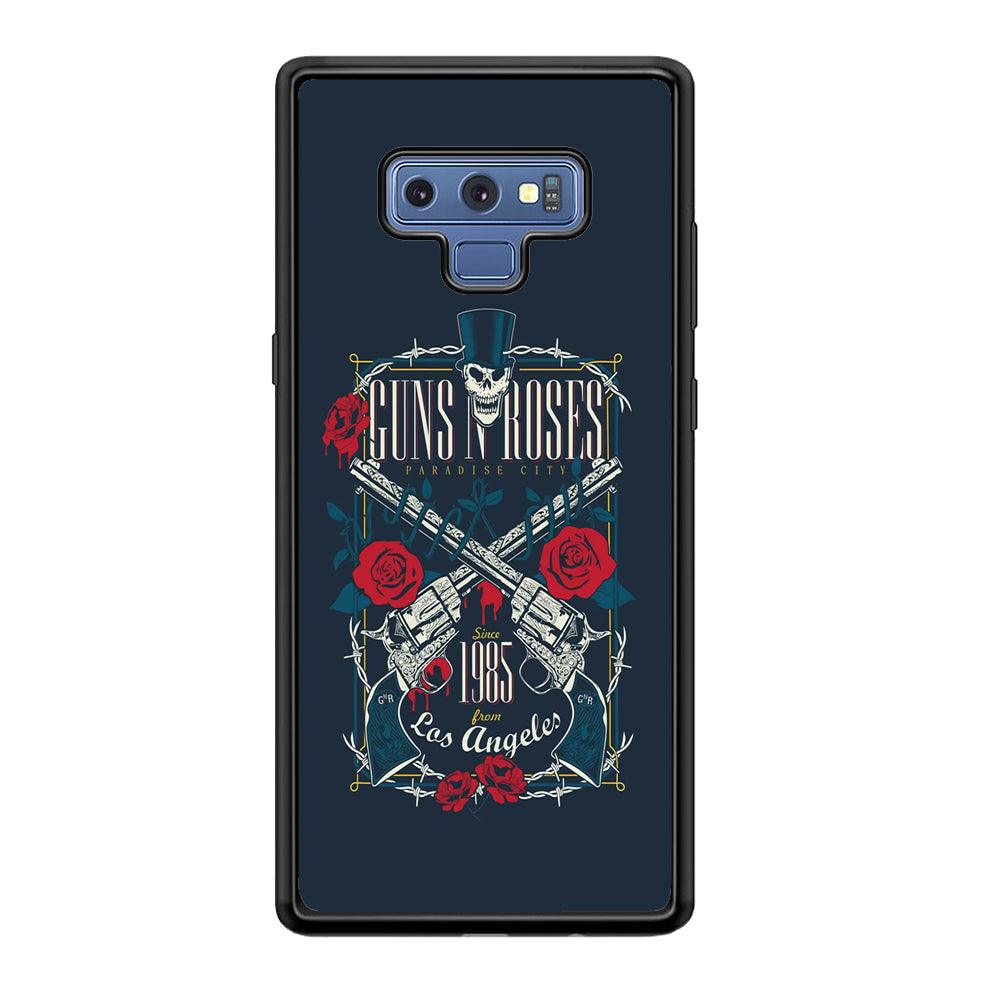Gun's N Roses Paradise City Samsung Galaxy Note 9 Case-Rubber Black (2D Case)-Oxvistore