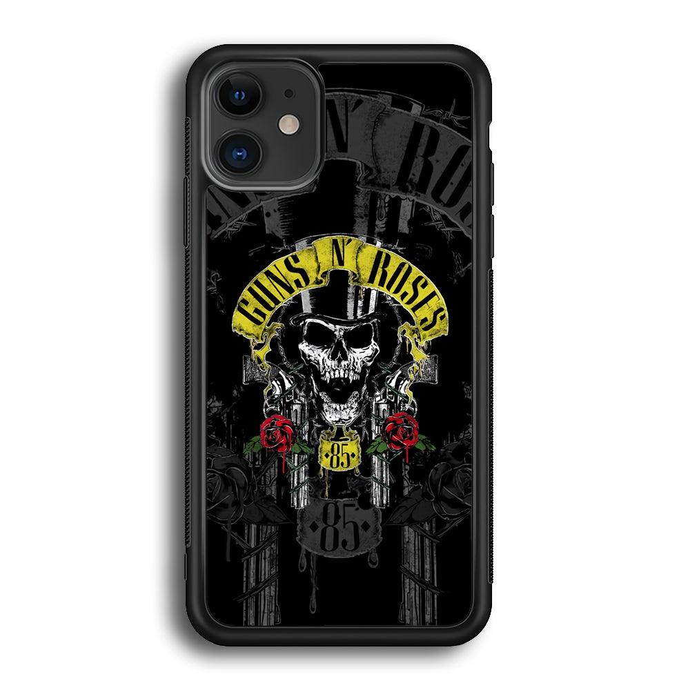 Gun's N Roses The 85 Chance iPhone 12 Case-Rubber Black (2D Case)-Oxvistore
