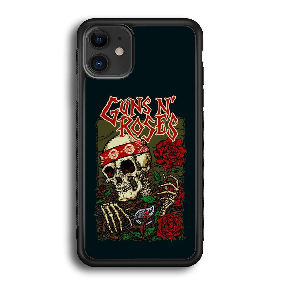 Gun's N Roses The Portland Show iPhone 12 Case-Rubber Black (2D Case)-Oxvistore