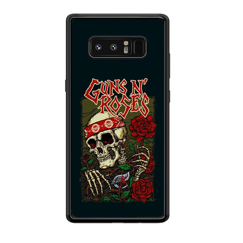 Gun's N Roses The Portland Show Samsung Galaxy Note 8 Case-Rubber Black (2D Case)-Oxvistore