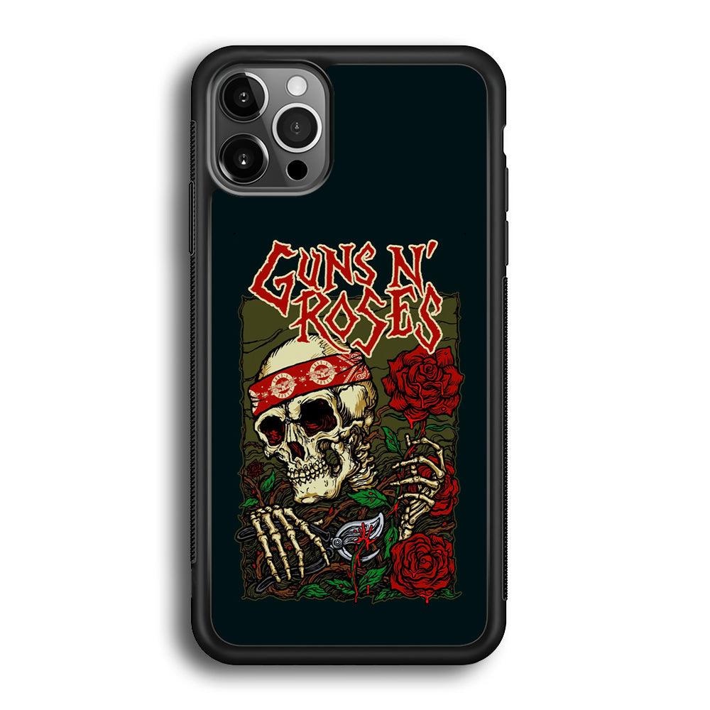 Gun's N Roses The Portland Show iPhone 12 Pro Max Case-Rubber Black (2D Case)-Oxvistore