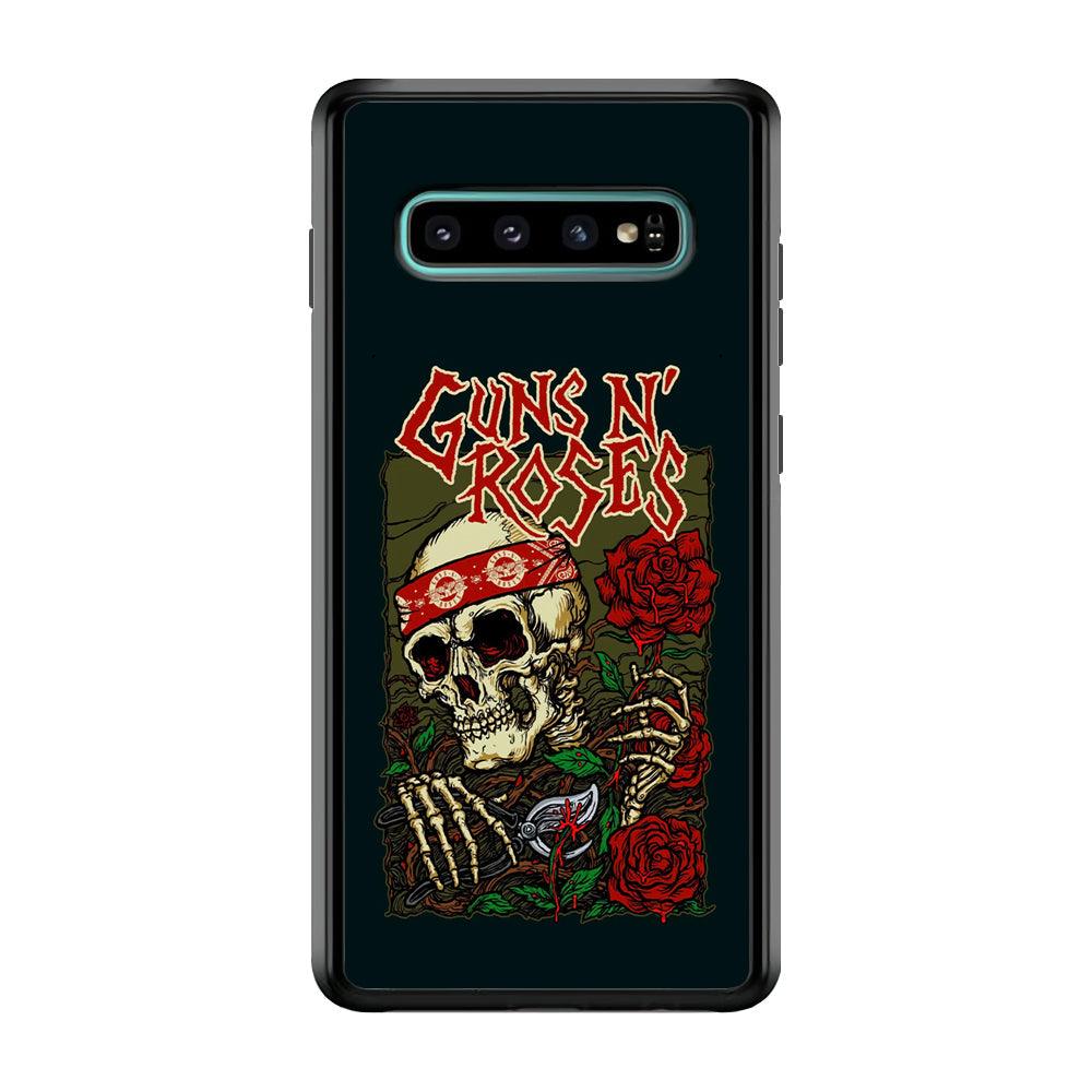 Gun's N Roses The Portland Show Samsung Galaxy S10 Plus Case-Rubber Black (2D Case)-Oxvistore