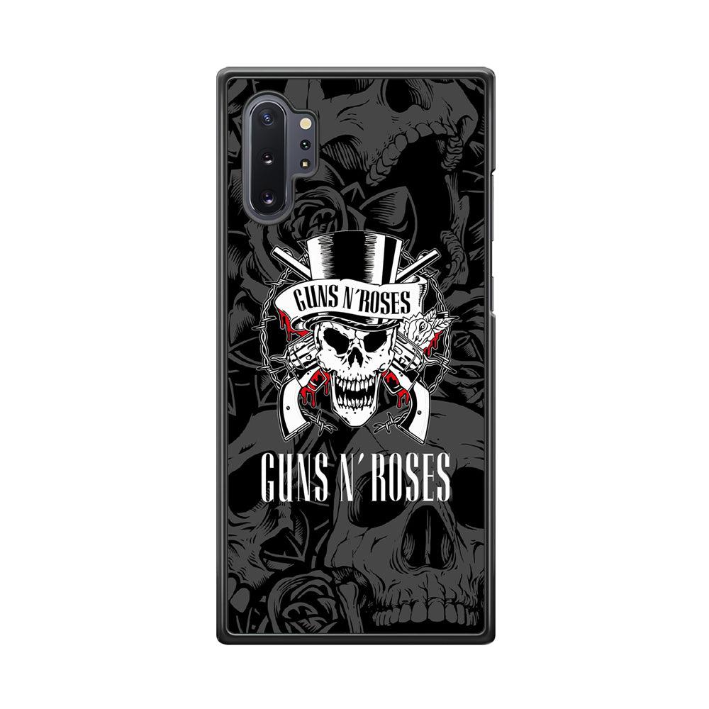 Gun's N Roses Pile of Skulls Samsung Galaxy Note 10 Plus Case-Rubber Black (2D Case)-Oxvistore