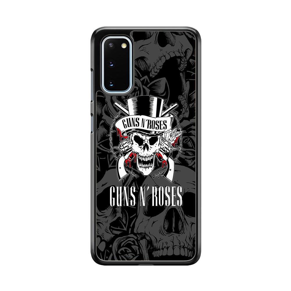 Gun's N Roses Pile of Skulls Samsung Galaxy S20 Case-Rubber Black (2D Case)-Oxvistore
