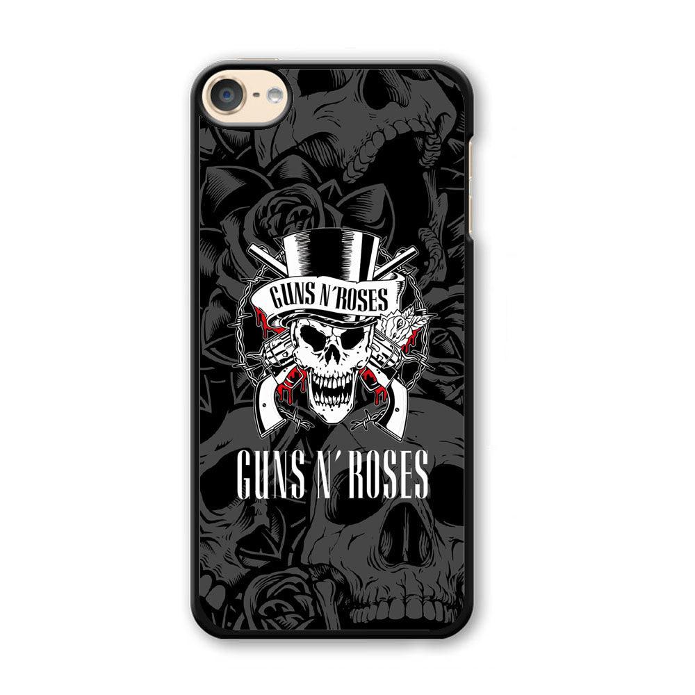 Gun's N Roses Pile of Skulls iPod Touch 6 Case-Plastic Black (2D Case)-Oxvistore