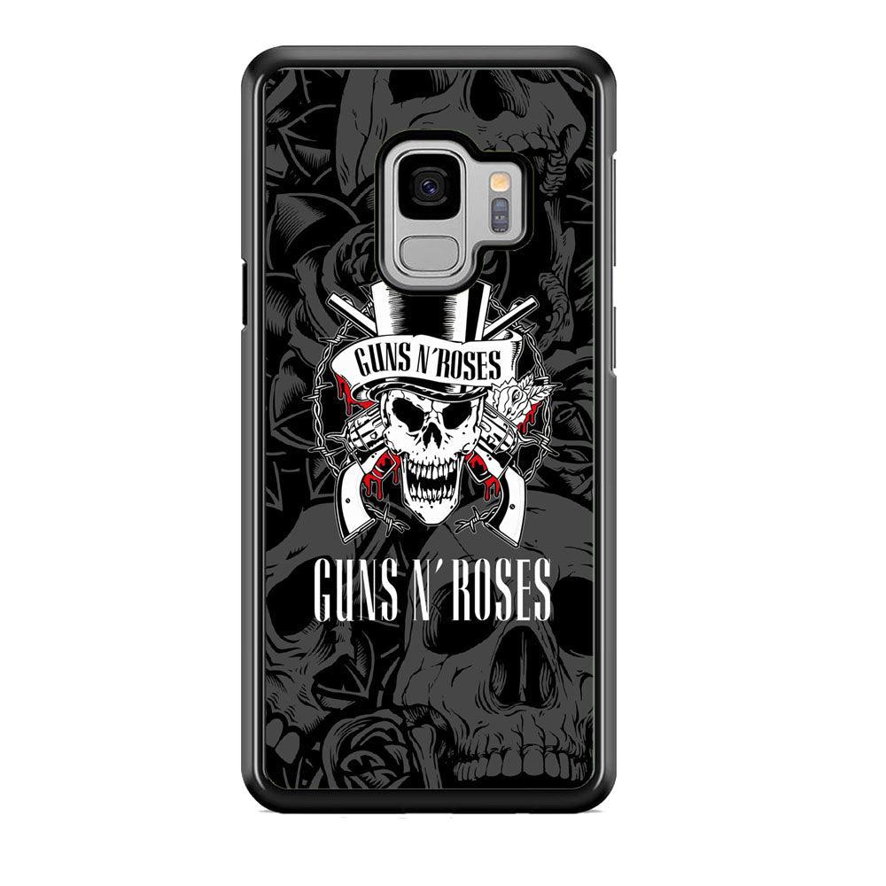 Gun's N Roses Pile of Skulls Samsung Galaxy S9 Case-Rubber White (2D Case)-Oxvistore
