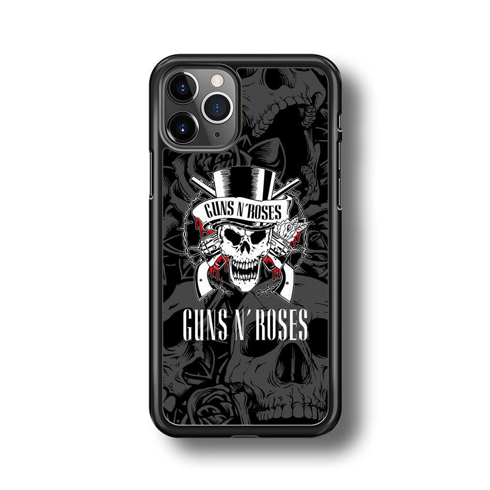 Gun's N Roses Pile of Skulls iPhone 11 Pro Case-Rubber Black (2D Case)-Oxvistore