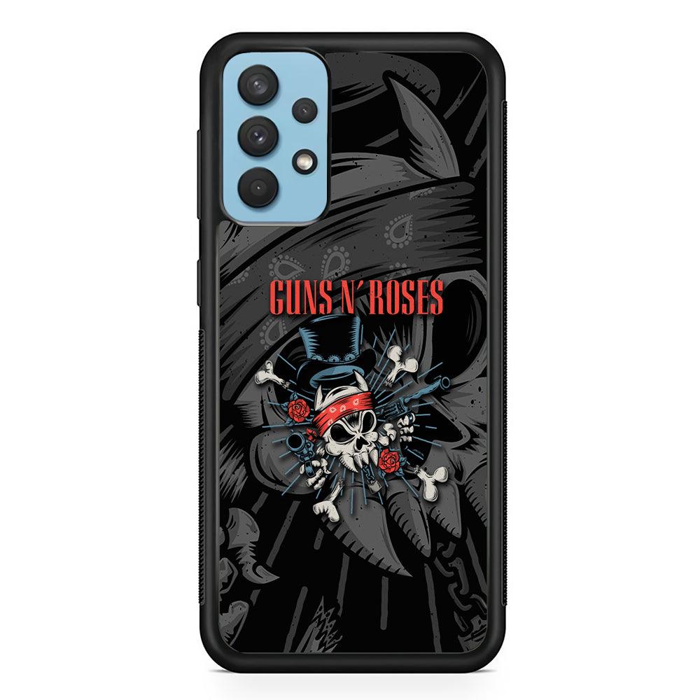 Guns N Roses Red Headkerchief Samsung Galaxy A32 Case-Rubber Black (2D Case)-Oxvistore
