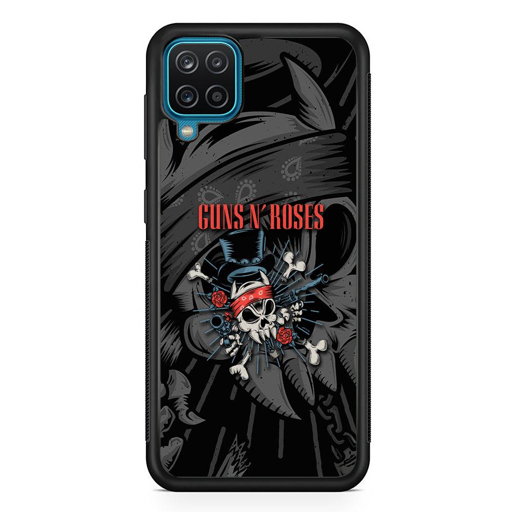 Guns N Roses Red Headkerchief Samsung Galaxy A12 Case-Rubber Black (2D Case)-Oxvistore