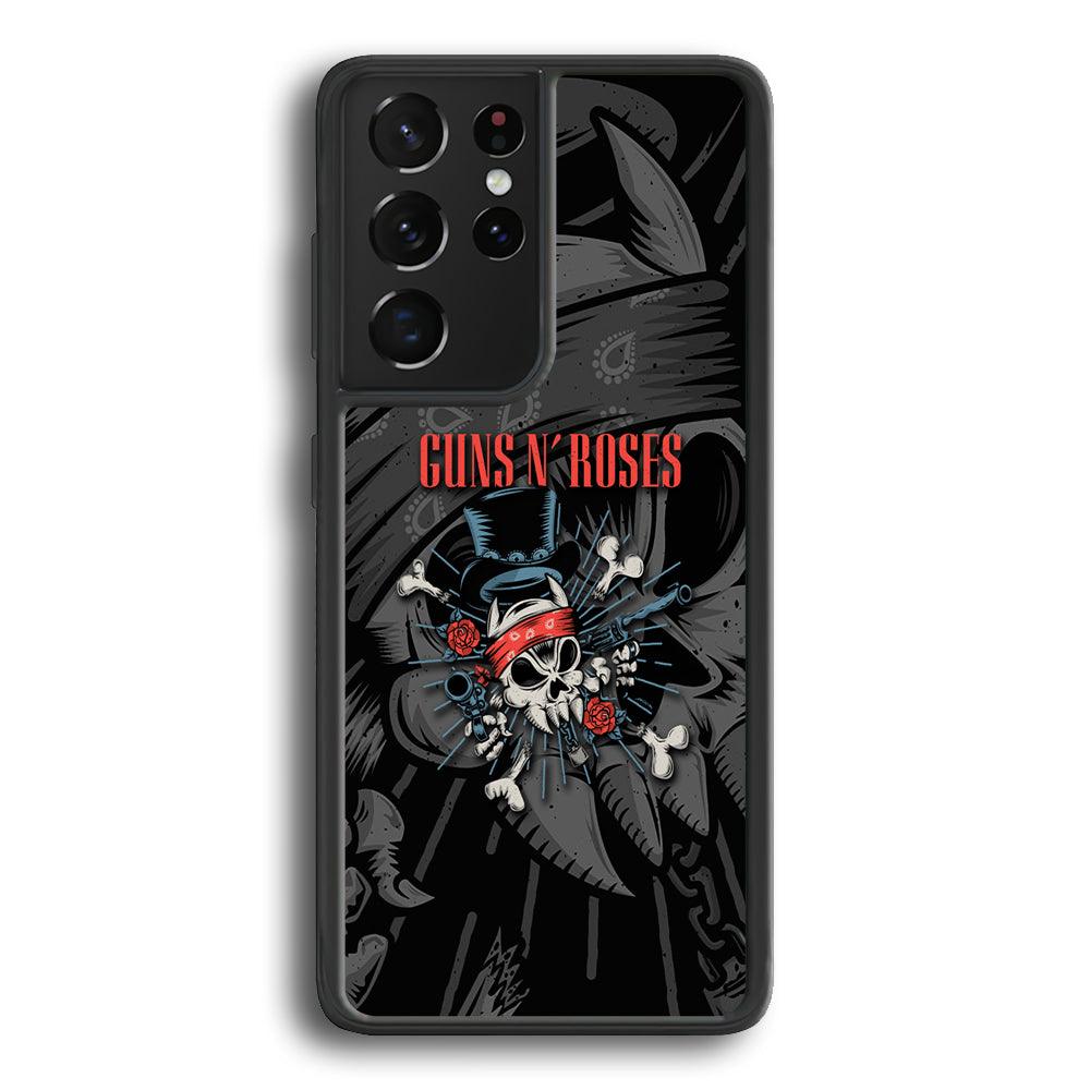 Guns N Roses Red Headkerchief Samsung Galaxy S22 Ultra Case-Rubber Black (2D Case)-Oxvistore