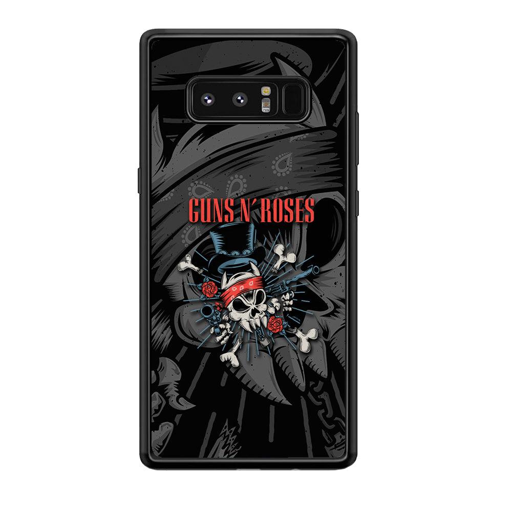 Guns N Roses Red Headkerchief Samsung Galaxy Note 8 Case-Rubber Black (2D Case)-Oxvistore