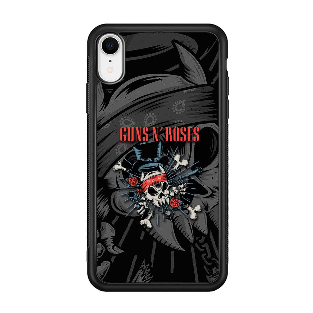 Guns N Roses Red Headkerchief iPhone XR Case-Rubber Black (2D Case)-Oxvistore