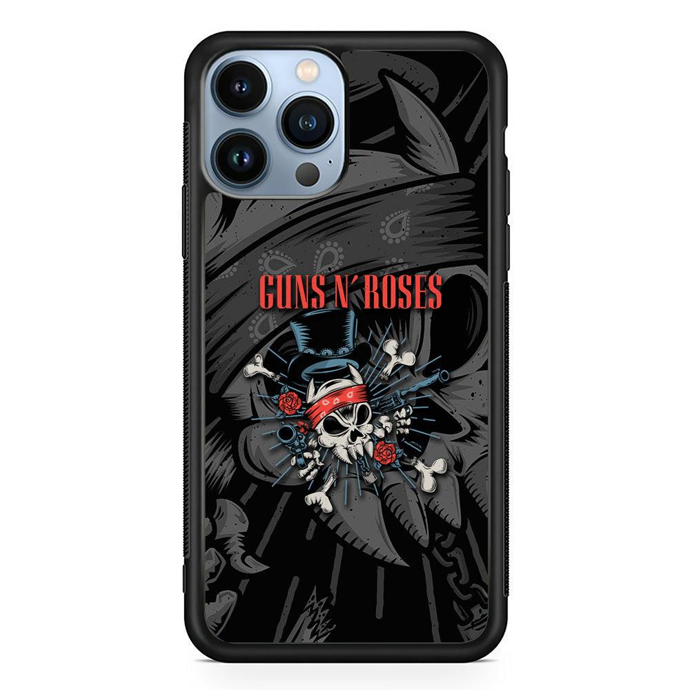 Guns N Roses Red Headkerchief iPhone 15 Pro Case-Rubber Black (2D Case)-Oxvistore