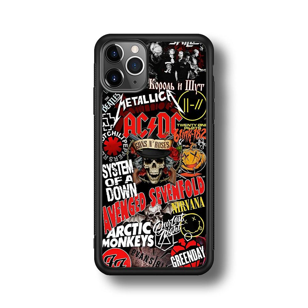 Guns N Roses Rock Star Assembly Point iPhone 11 Pro Max Case-Rubber Black (2D Case)-Oxvistore