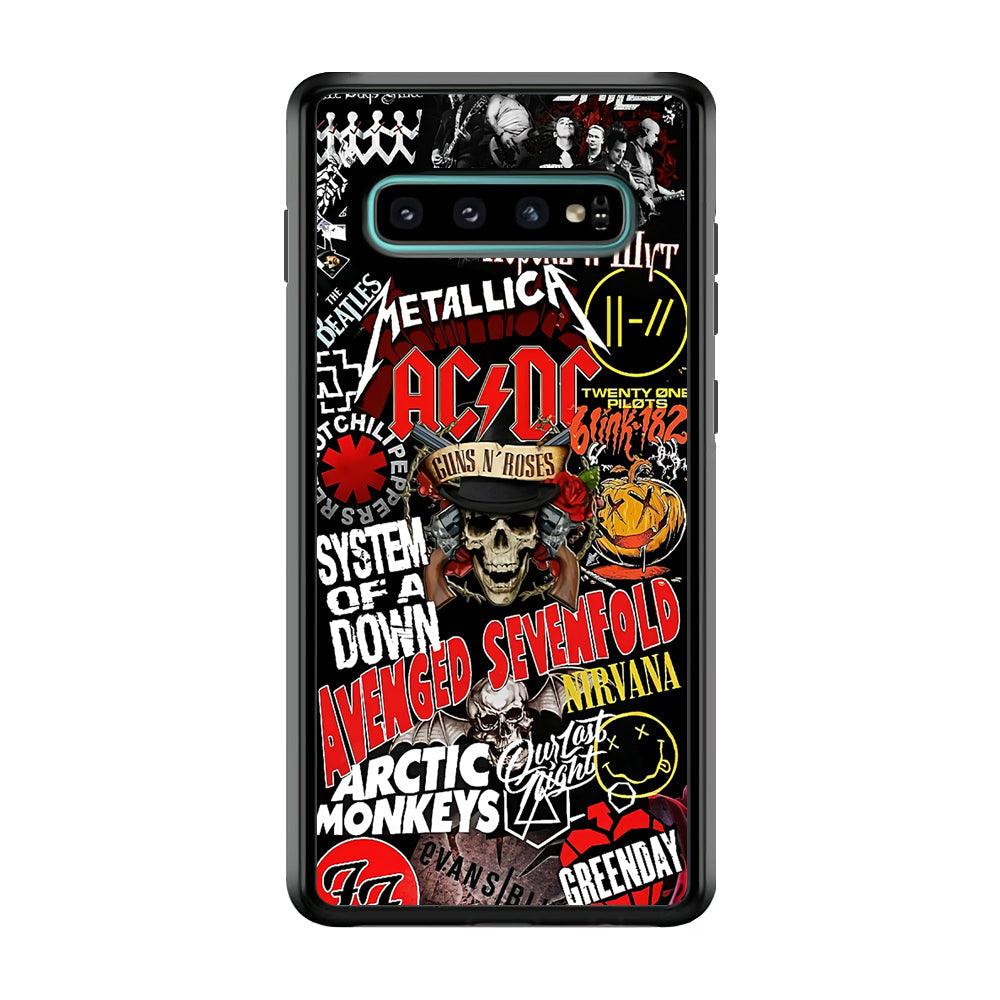 Guns N Roses Rock Star Assembly Point Samsung Galaxy S10 Case-Rubber Black (2D Case)-Oxvistore