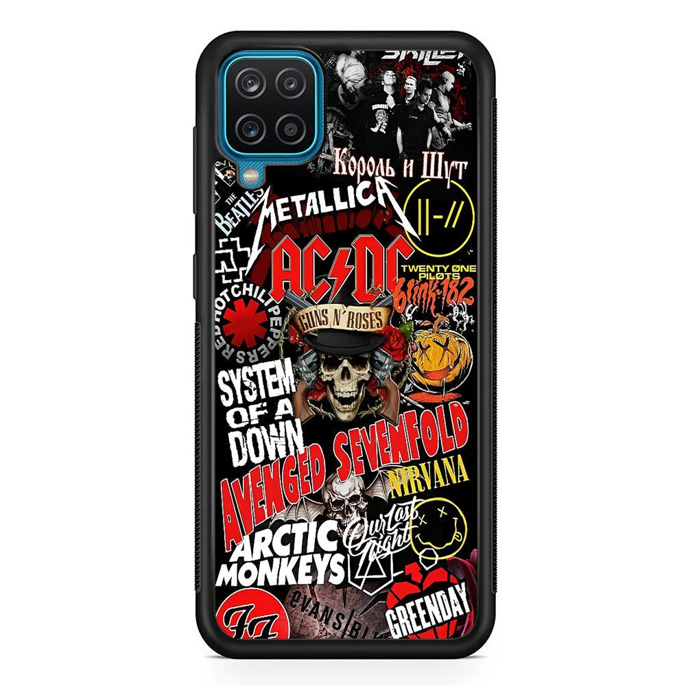 Guns N Roses Rock Star Assembly Point Samsung Galaxy A12 Case-Rubber Black (2D Case)-Oxvistore