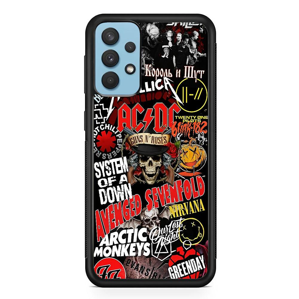 Guns N Roses Rock Star Assembly Point Samsung Galaxy A32 Case-Rubber Black (2D Case)-Oxvistore