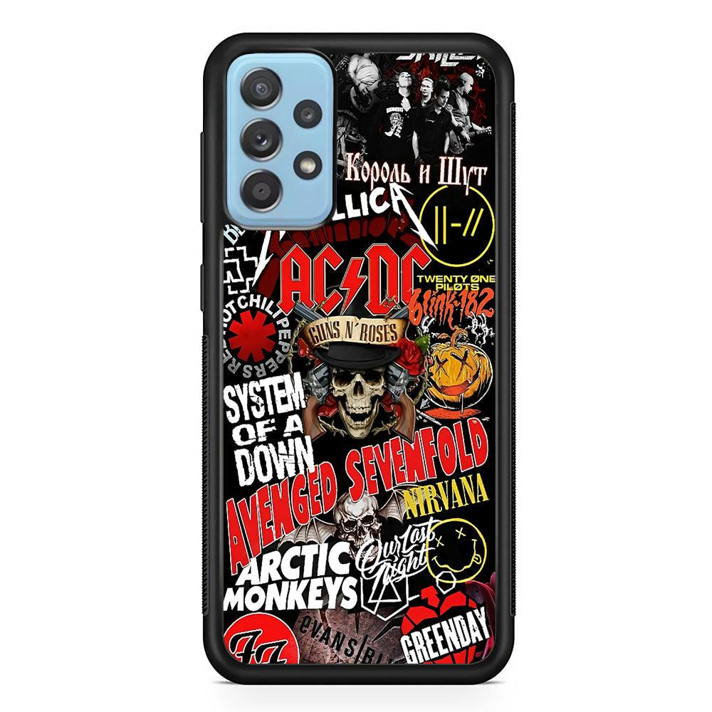 Guns N Roses Rock Star Assembly Point Samsung Galaxy A72 Case-Rubber Black (2D Case)-Oxvistore