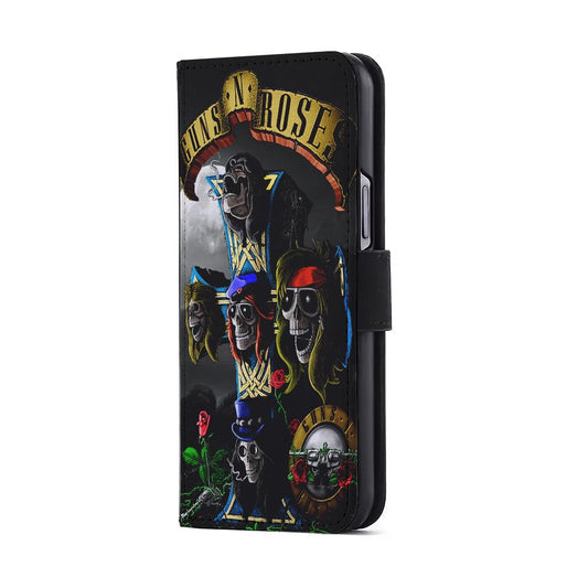 Guns and Roses Music Rock Flip Wallet Phone Case-Oxvistore