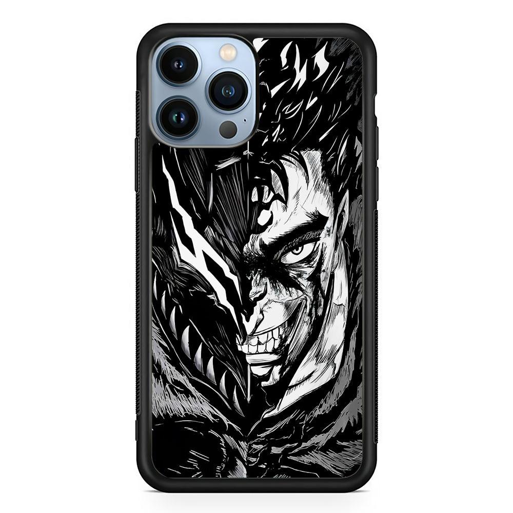 Guts Berserk Black Swordsman 2D Rubber Phone Case-Black-Oxvistore