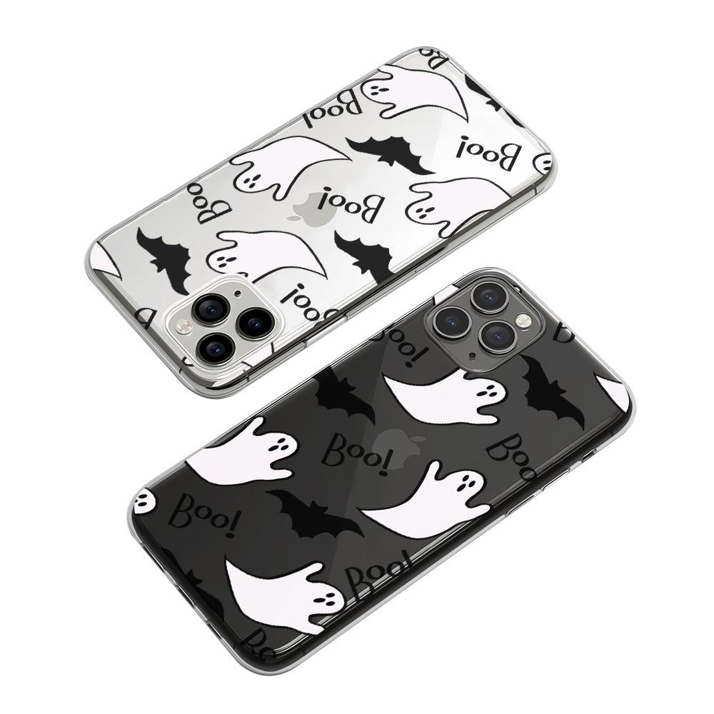 Halloween Flying White Ghosts Clear Soft Case-Oxvistore