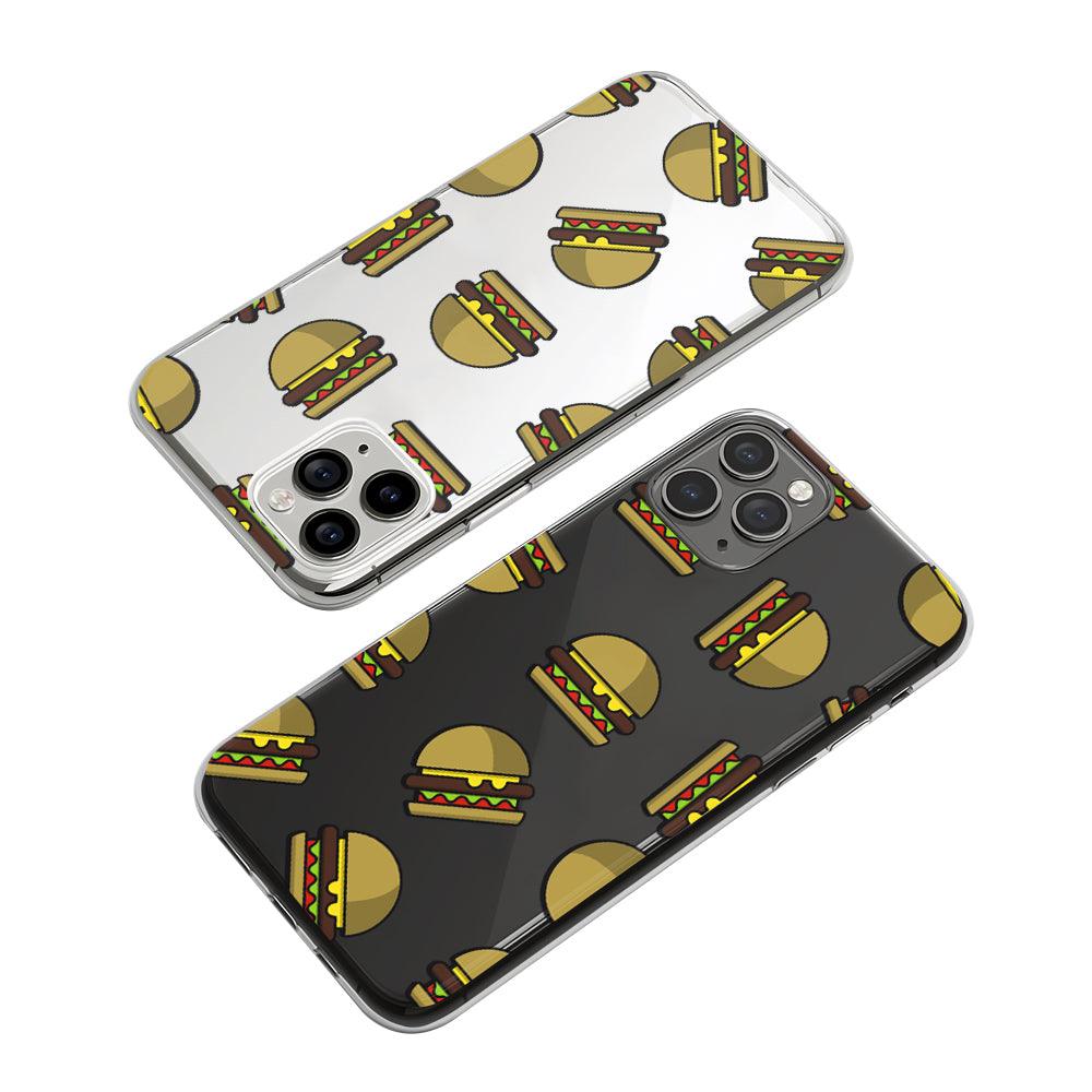 Hamburger with Shadow Patern Art Clear Soft Case-Oxvistore