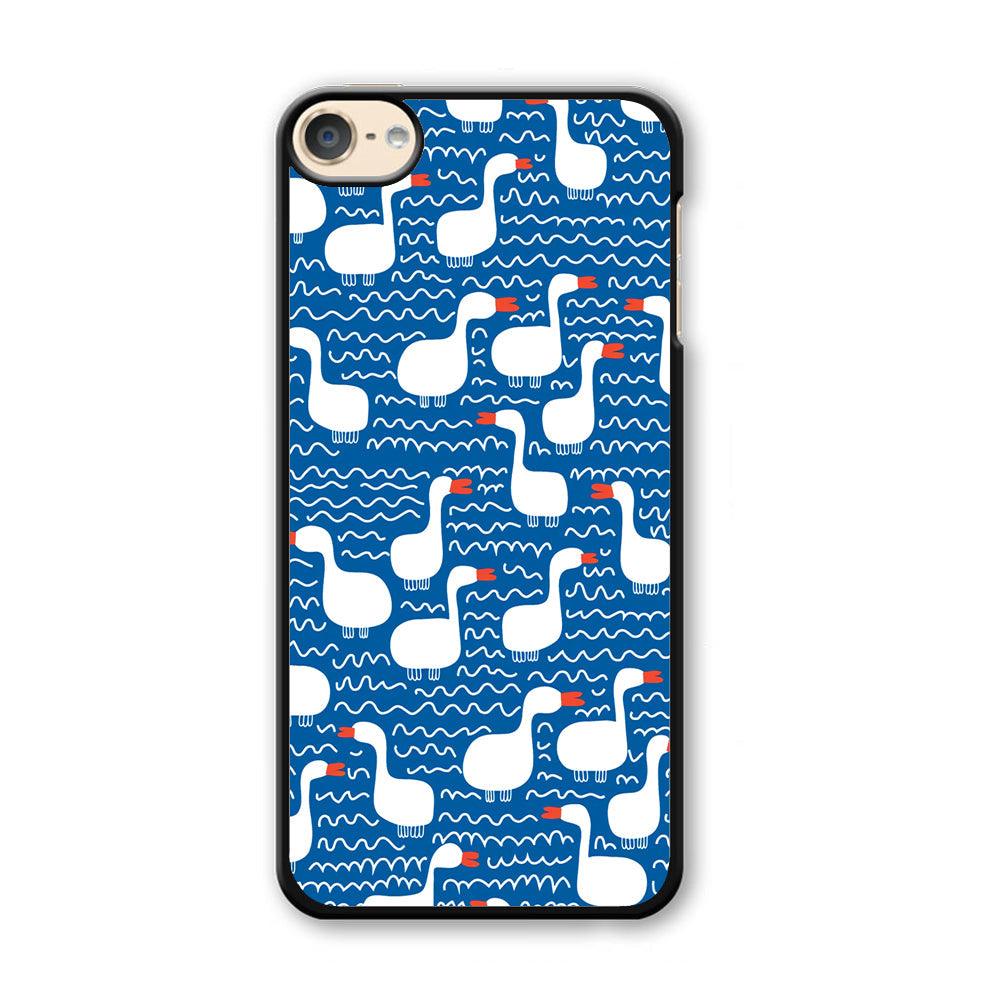 Hand Draw Swan Patern iPod Touch 6 Case-Plastic Black (2D Case)-Oxvistore