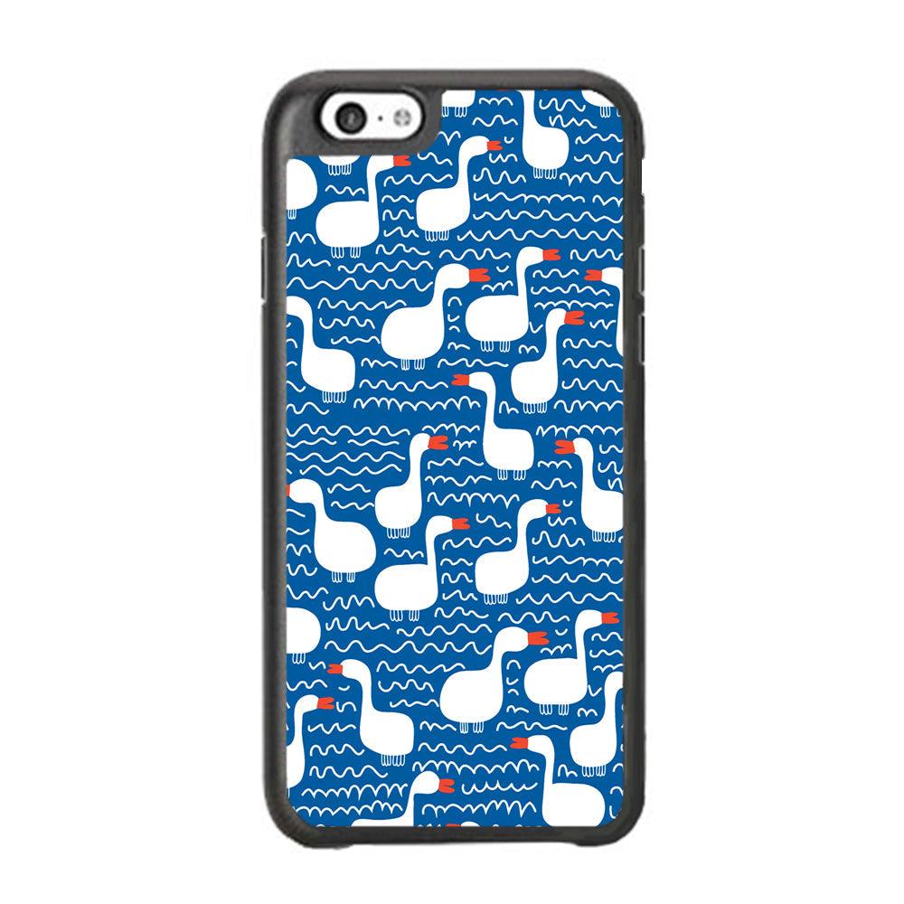 Hand Draw Swan Patern iPhone 6 Plus | 6s Plus Case-Rubber Black (2D Case)-Oxvistore