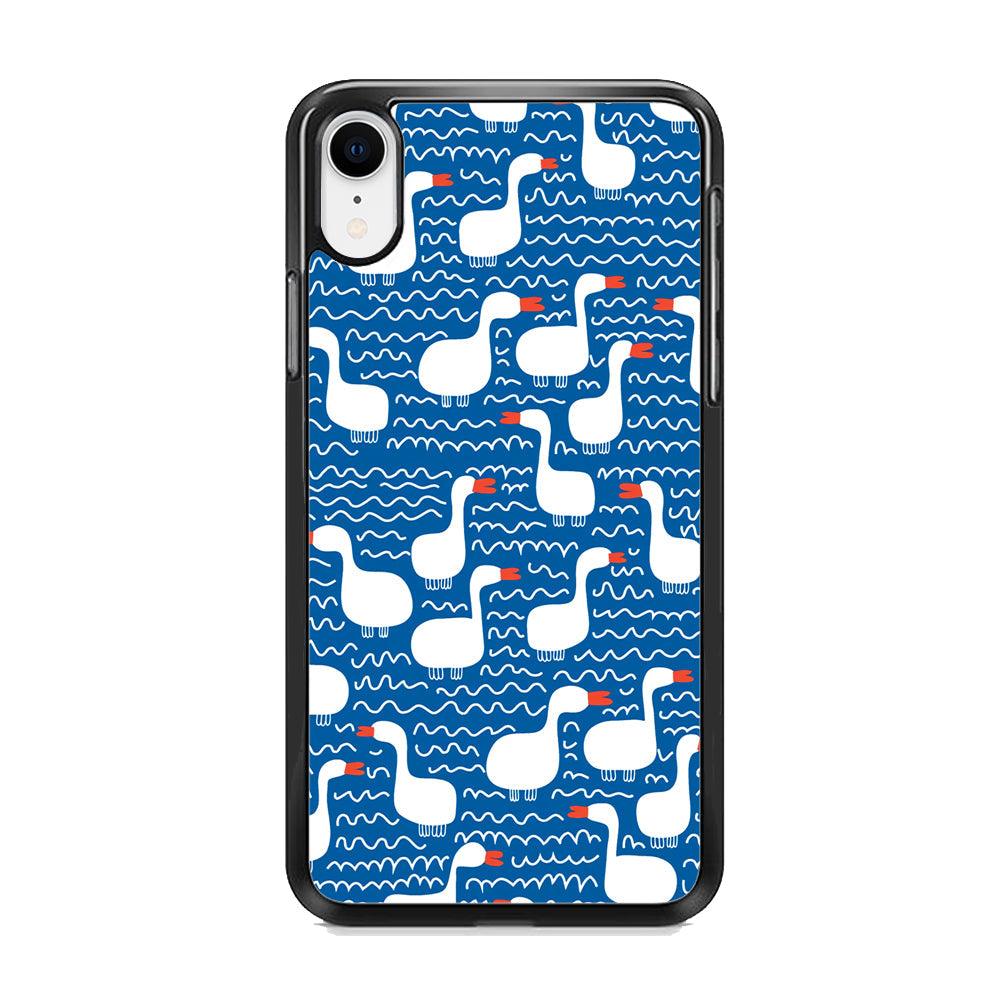 Hand Draw Swan Patern iPhone XR Case-3D Case-Oxvistore