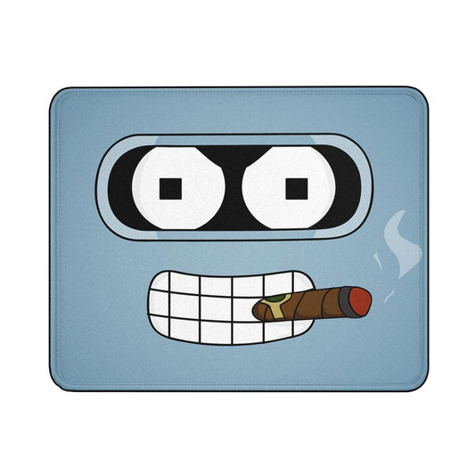 Happy Robot Face Futurama Bender Mouse Pads | Custom Mouse Pad with Non-Slip Rubber Base