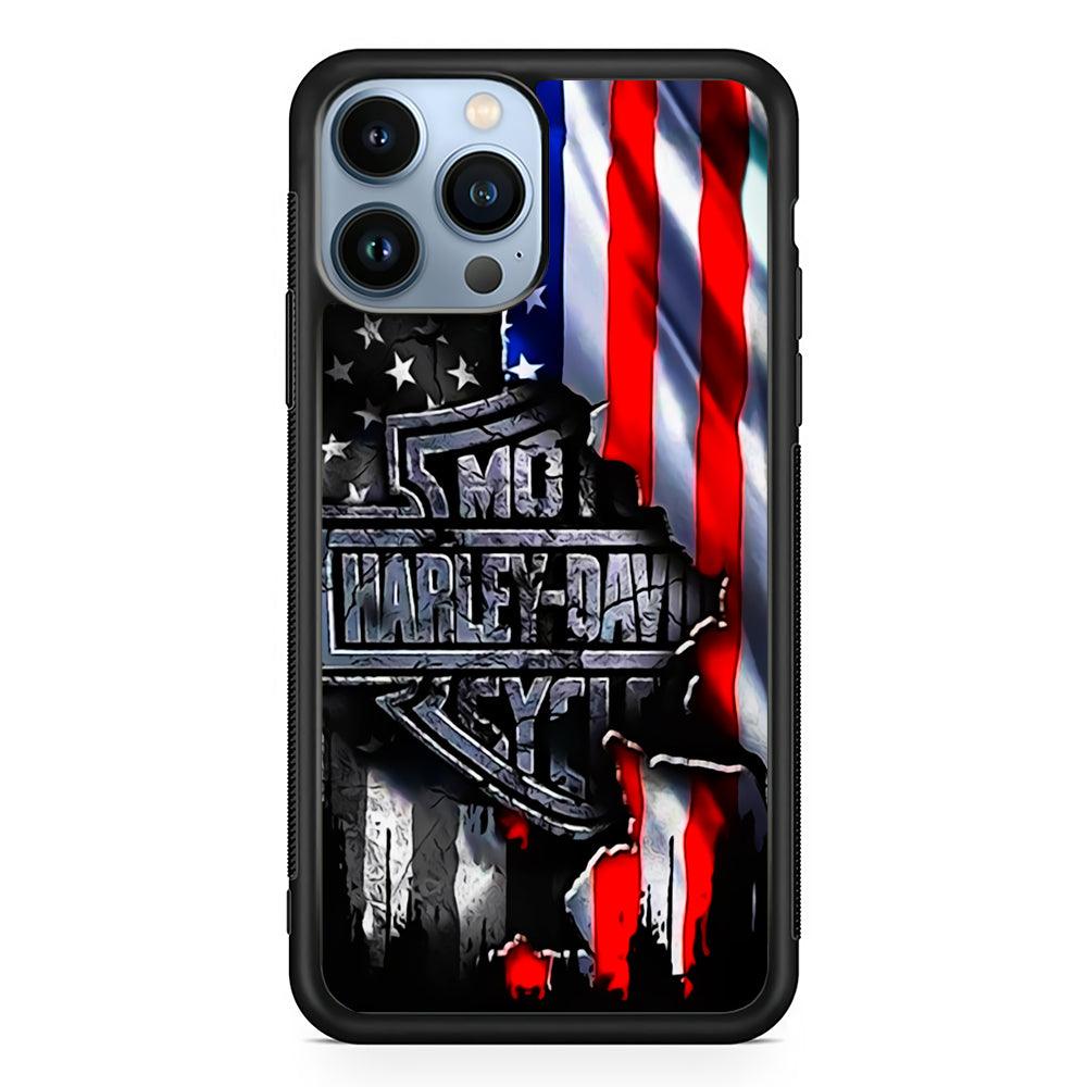 Harley Davidson American Flag 2D Rubber Phone Case-Black-Oxvistore