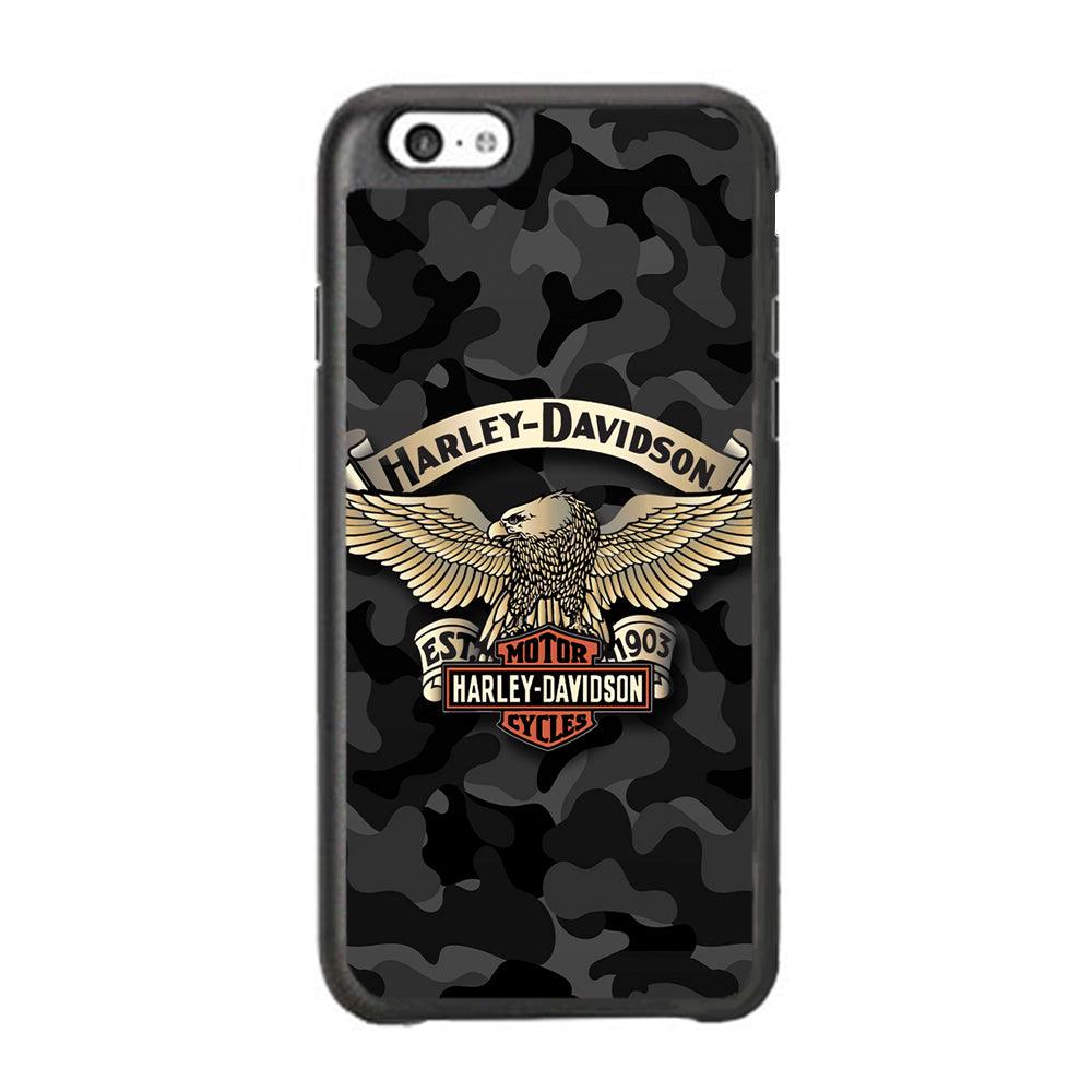 Harley Davidson Black Camoflage iPhone 6 Plus | 6s Plus Case-Rubber Black (2D Case)-Oxvistore