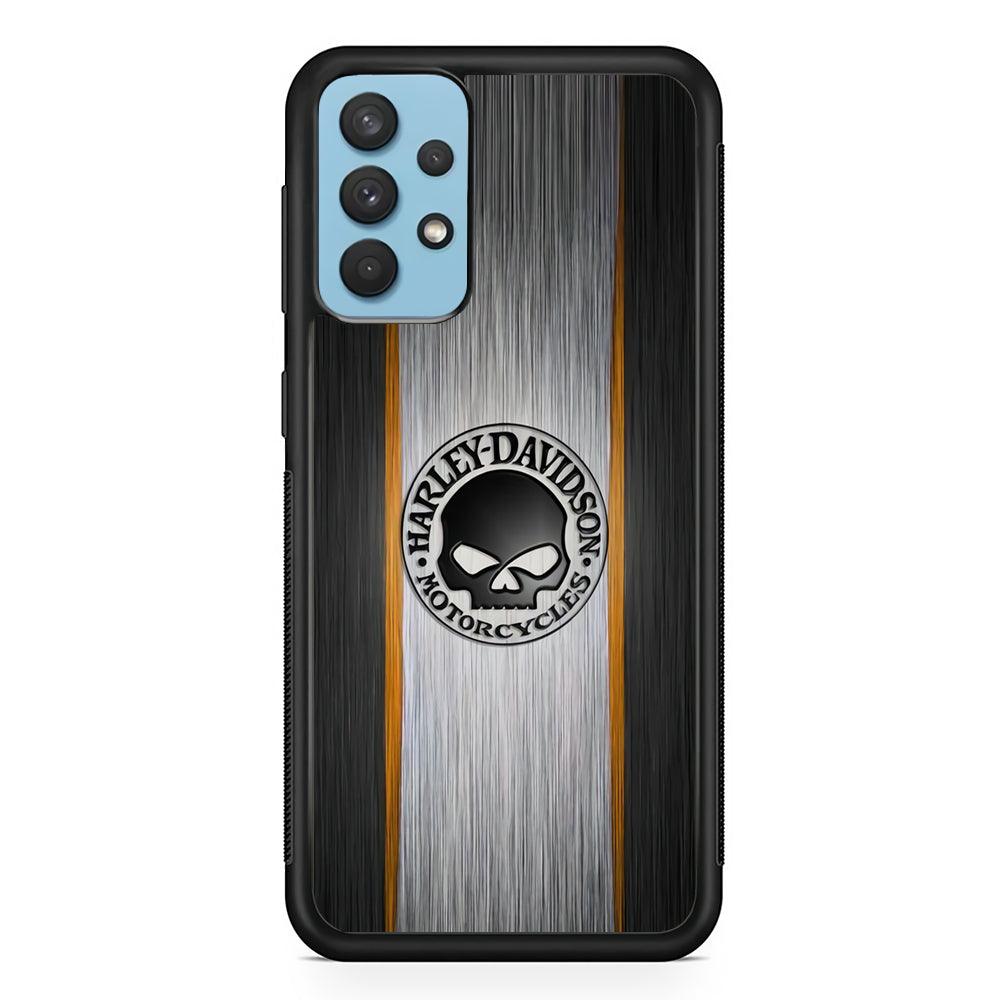 Harley Davidson Circle Emblem Samsung Galaxy A32 Case-Rubber Black (2D Case)-Oxvistore