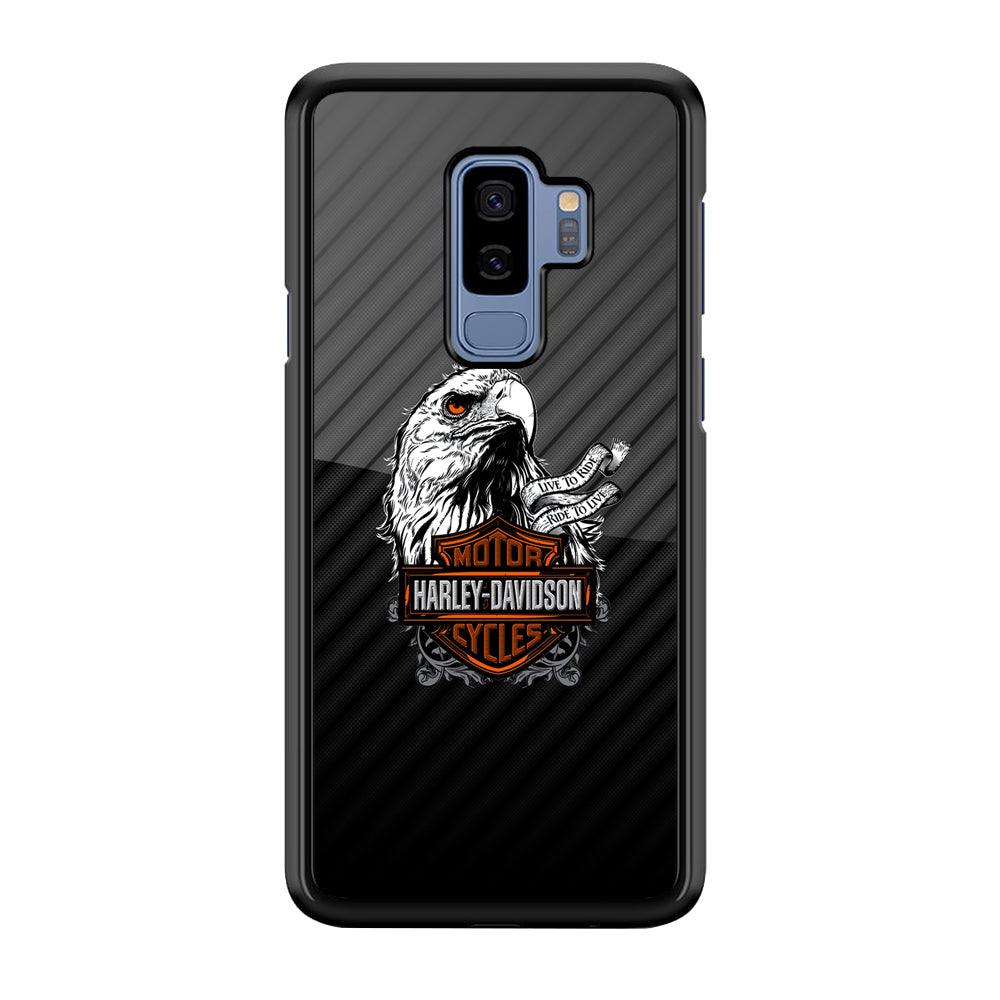 Harley Davidson Dashing Like an Eagle Samsung Galaxy S9 Plus Case-Rubber Black (2D Case)-Oxvistore