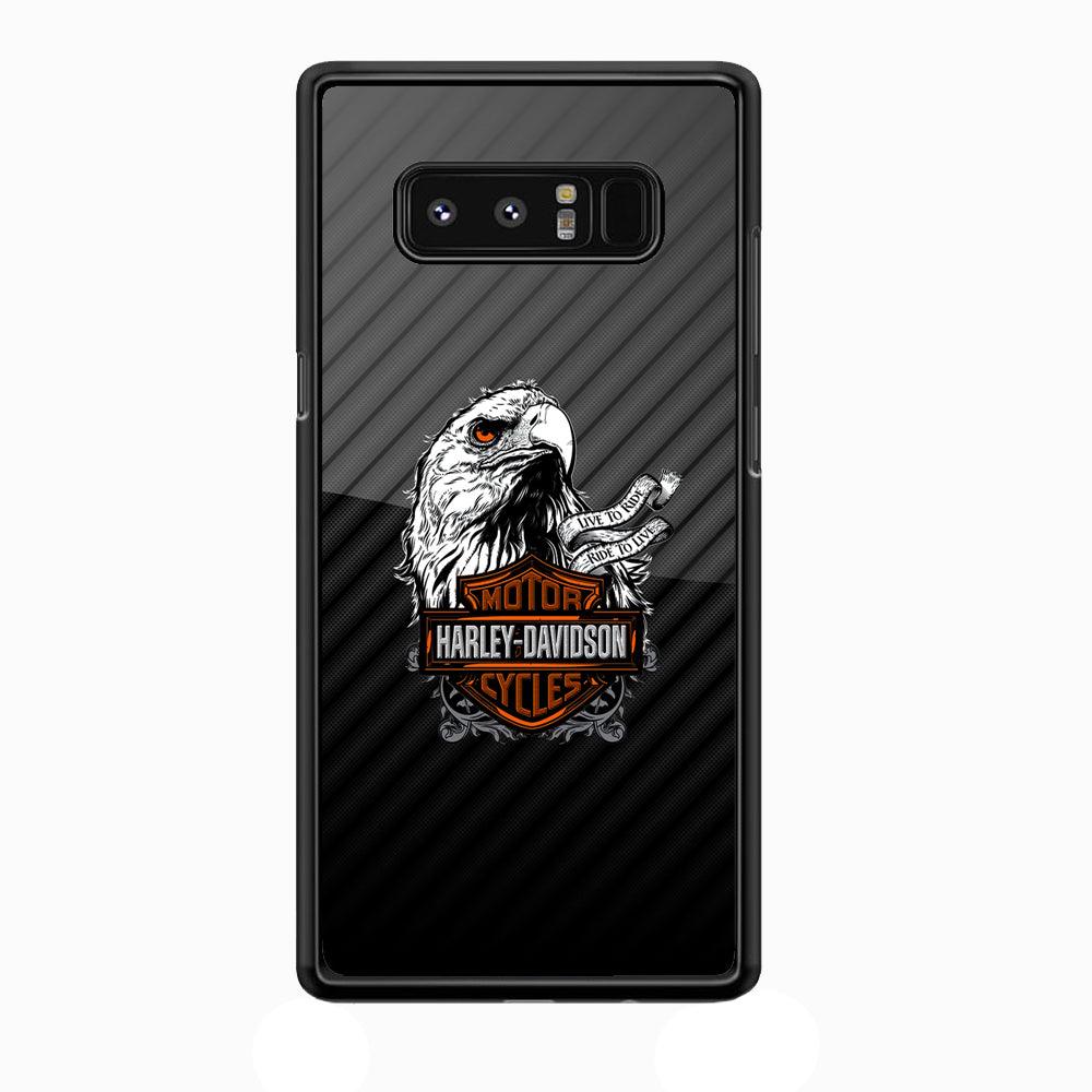 Harley Davidson Dashing Like an Eagle Samsung Galaxy Note 8 Case-Rubber Black (2D Case)-Oxvistore