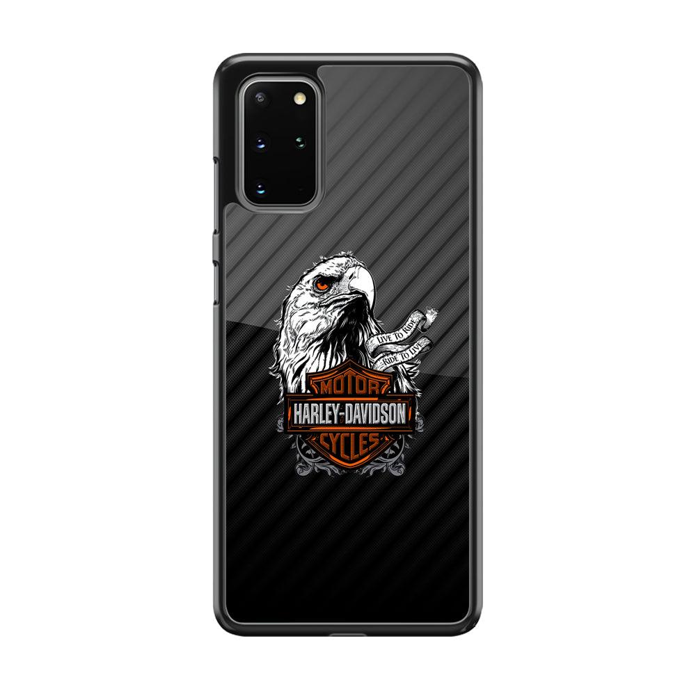 Harley Davidson Dashing Like an Eagle Samsung Galaxy S20 Plus Case-Rubber Black (2D Case)-Oxvistore