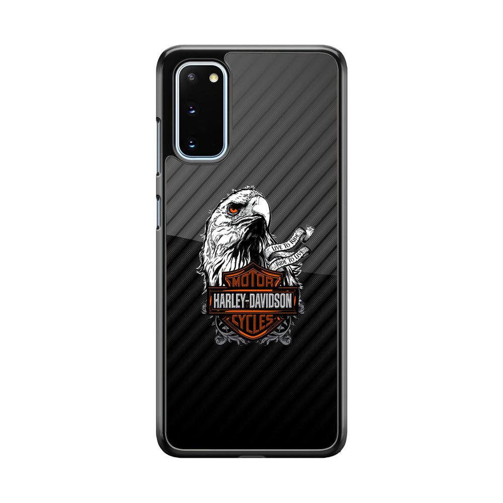Harley Davidson Dashing Like an Eagle Samsung Galaxy S20 Case-Rubber Black (2D Case)-Oxvistore