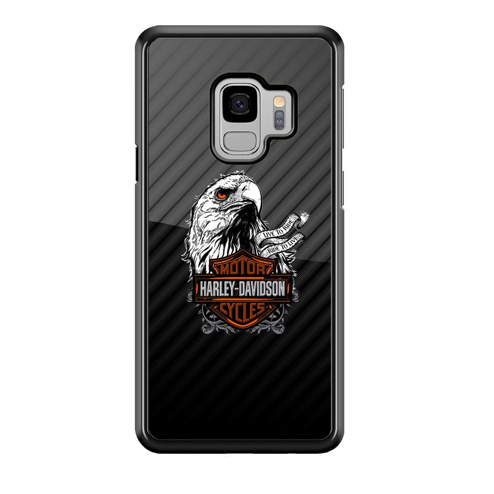 Harley Davidson Dashing Like an Eagle Samsung Galaxy S9 Case-Rubber Black (2D Case)-Oxvistore