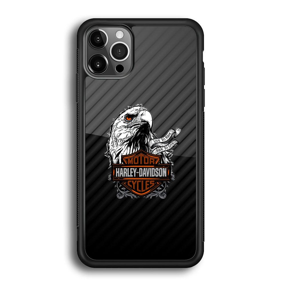 Harley Davidson Dashing Like an Eagle iPhone 12 Pro Max Case-Rubber Black (2D Case)-Oxvistore