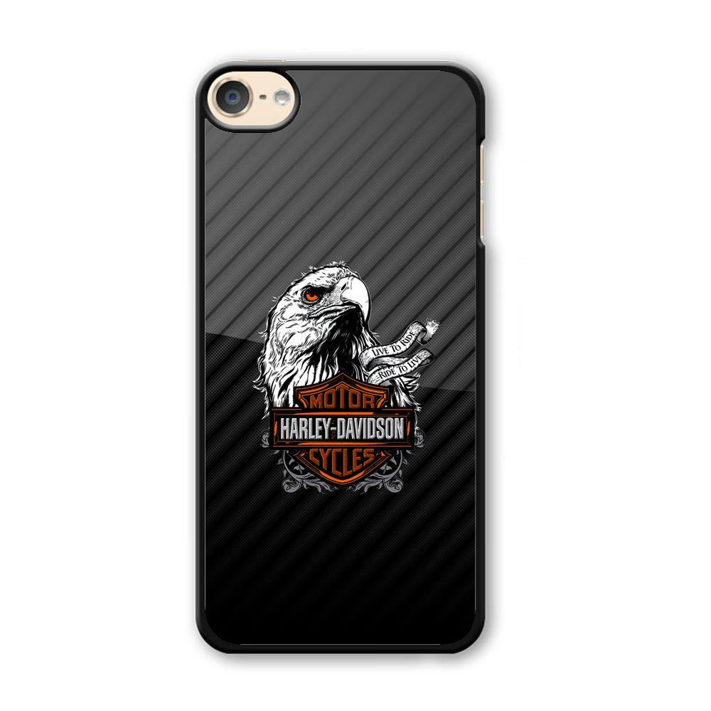 Harley Davidson Dashing Like an Eagle iPod Touch 6 Case-Plastic Black (2D Case)-Oxvistore