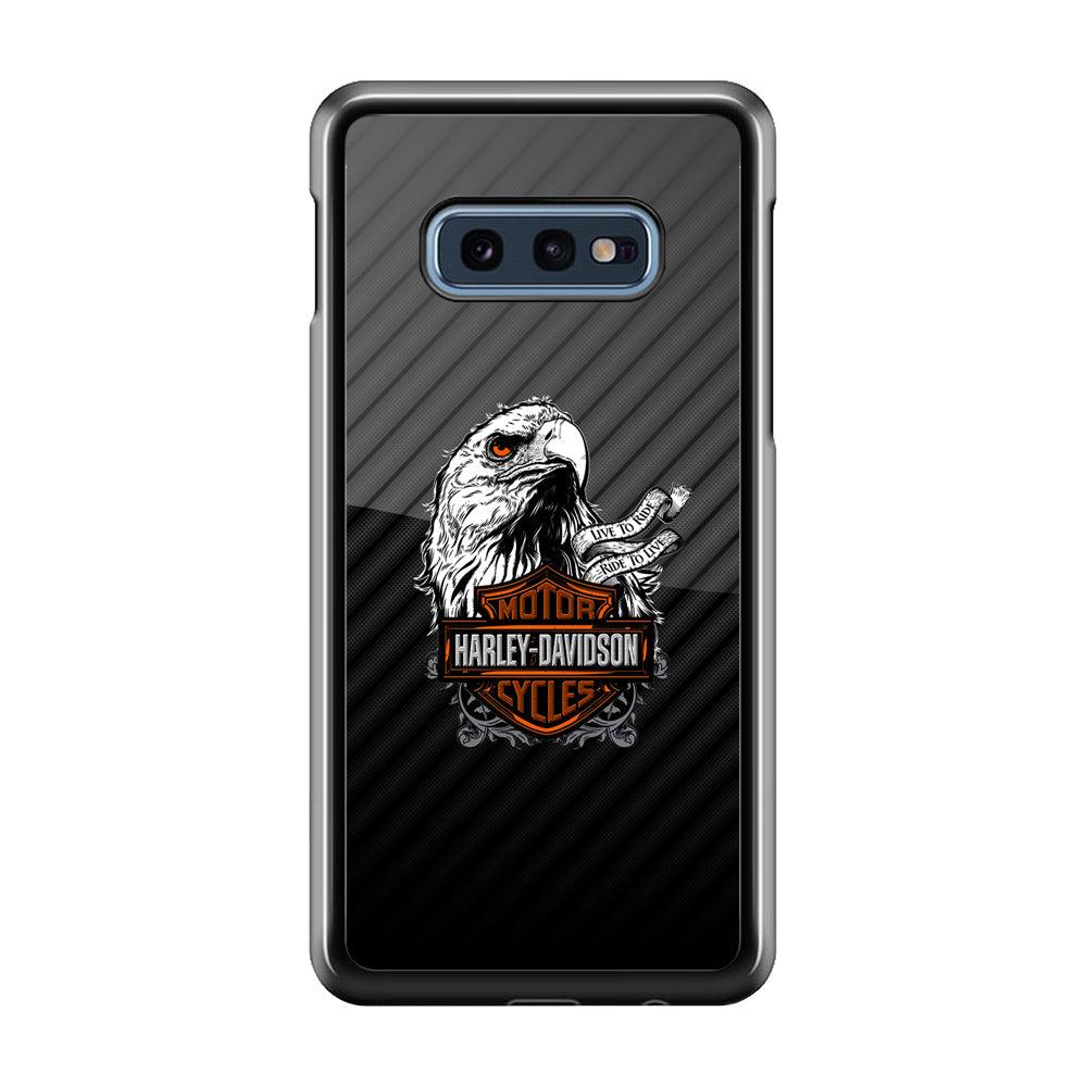 Harley Davidson Dashing Like an Eagle Samsung Galaxy S10E Case-Rubber Black (2D Case)-Oxvistore