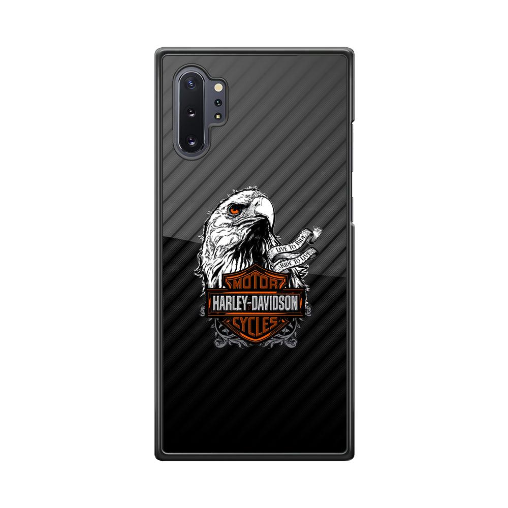 Harley Davidson Dashing Like an Eagle Samsung Galaxy Note 10 Plus Case-Rubber Black (2D Case)-Oxvistore