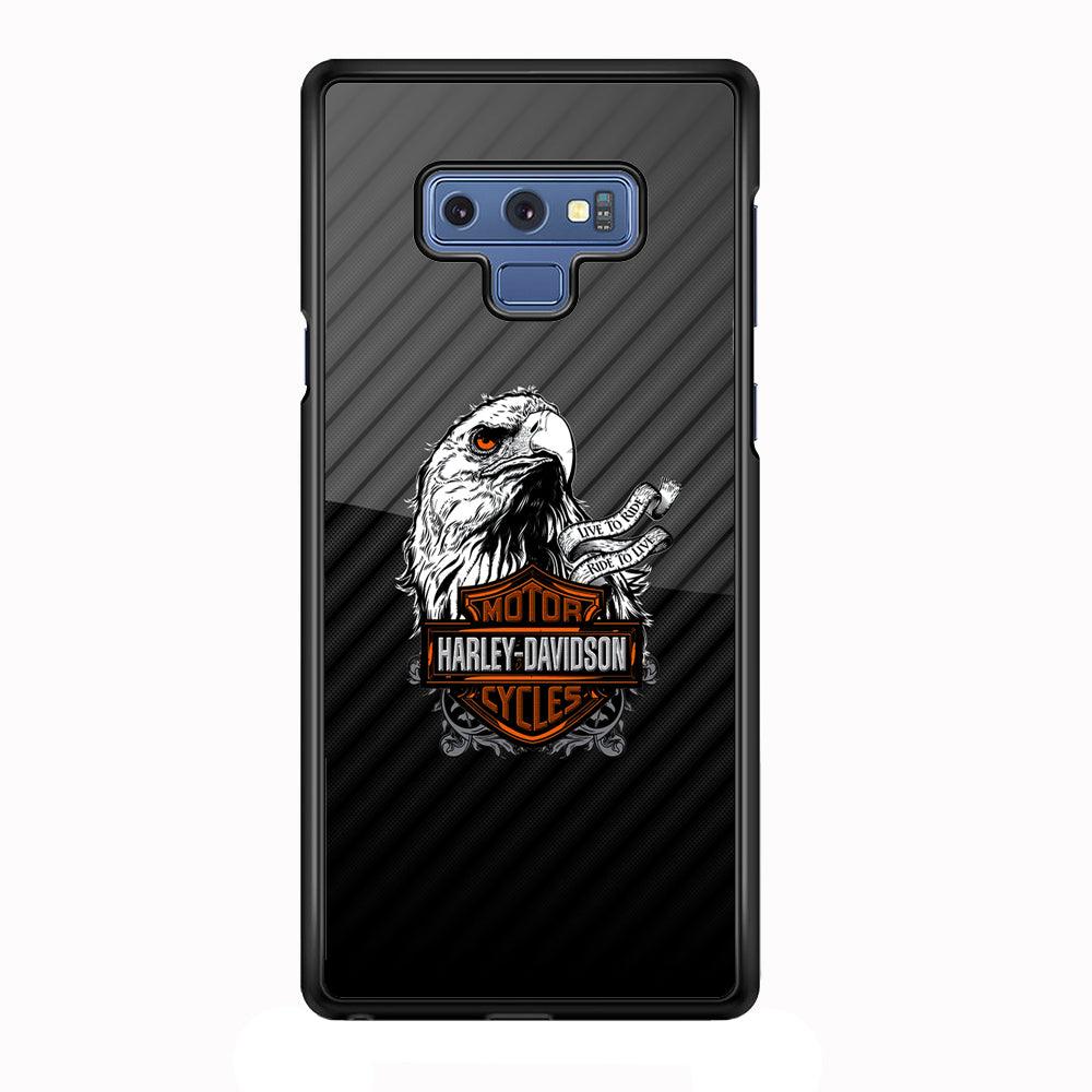 Harley Davidson Dashing Like an Eagle Samsung Galaxy Note 9 Case-Rubber Black (2D Case)-Oxvistore