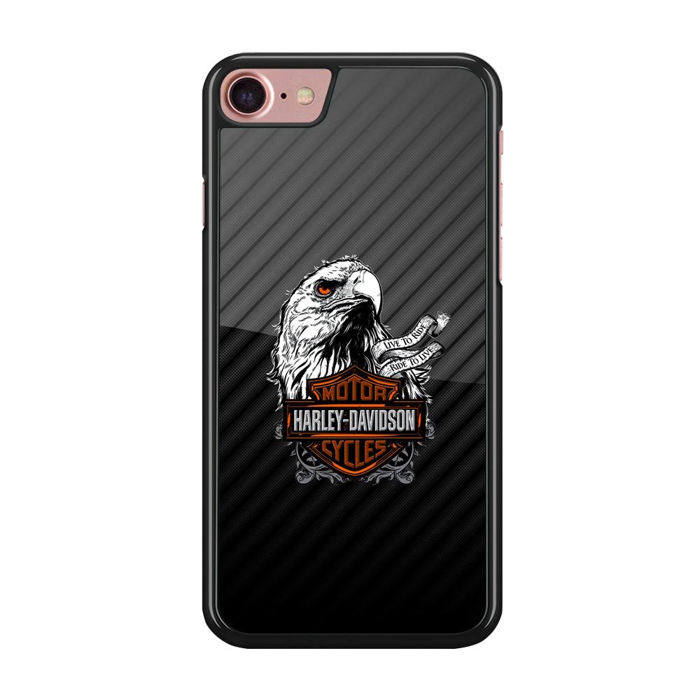 Harley Davidson Dashing Like an Eagle iPhone 8 Case-Rubber Black (2D Case)-Oxvistore