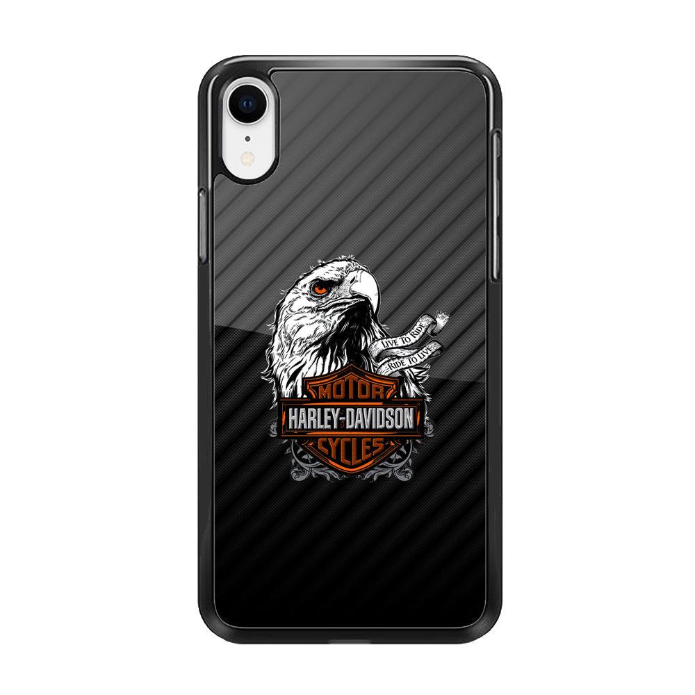 Harley Davidson Dashing Like an Eagle iPhone XR Case-Rubber Black (2D Case)-Oxvistore
