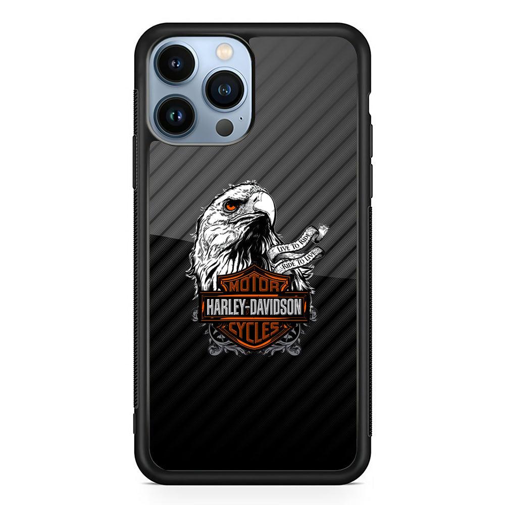 Harley Davidson Dashing Like an Eagle iPhone 15 Pro Max Case-Rubber Black (2D Case)-Oxvistore