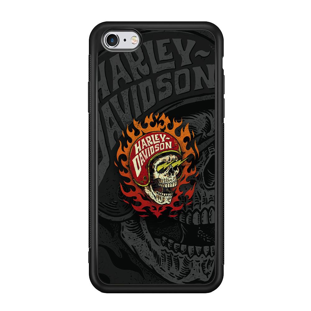 Harley Davidson Flaming Rider iPhone 6 Plus | 6s Plus Case-Rubber Black (2D Case)-Oxvistore