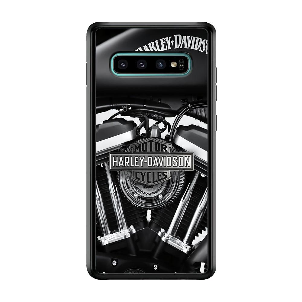 Harley Davidson Muscular Torsion Samsung Galaxy S10 Case-Rubber Black (2D Case)-Oxvistore